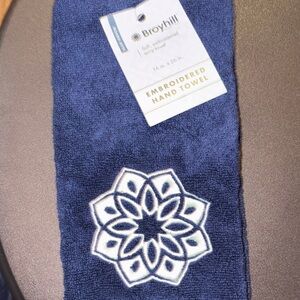 Broyhill Navy Blue Embroidered Hand Towel